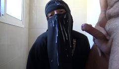 Arab milf gets big cumshots from horny masturbating stepson