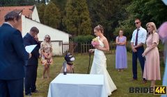 BRIDE4K. Blonde bride with natural tits enjoyed a good fuck on her kinky wedding