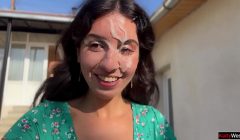 Country Slut Sucks Three Cocks and Gets a Lot of Cum on Her Face – Public Cumwalk