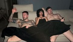 Curly Petite Latina Takes Two Thick Cocks in Wild MMF Threesome – Double Vaginal   Facial