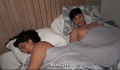 MILF stepmom and stepson have amazing sex sharing the same bed