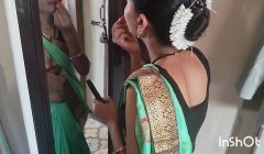 My village bhabhi Shivani in green saree.