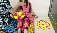 On the festival of Holi I called dever  to my house and had sex with him I enjoyed it very much Indian desi fucking pussy