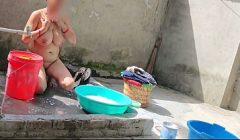 Sexy bhabhi is bathing in outdoor