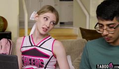 Shy virgin guy fucks the most popular teen cheerleader Melody Marks
