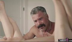 Stepdaughter teen replaces stepdad his new fucktoy with her pussy