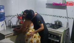 Stepmom Teaching Sex in kitchen